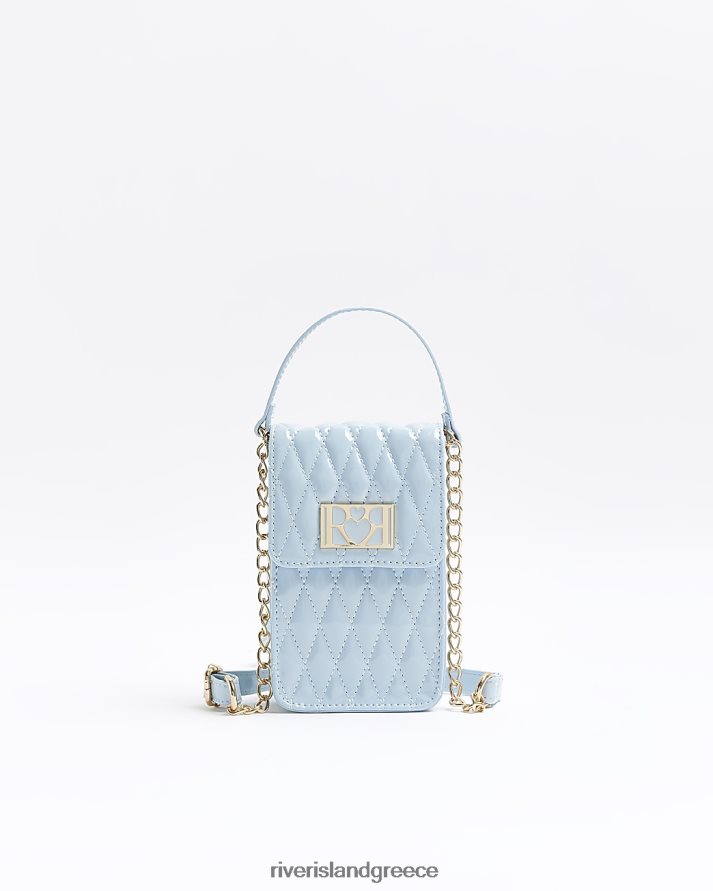 River Island αξεσουάρ μπλε κορίτσια g καπιτονέ cross body τσάντα γιορτής B6N8X3365