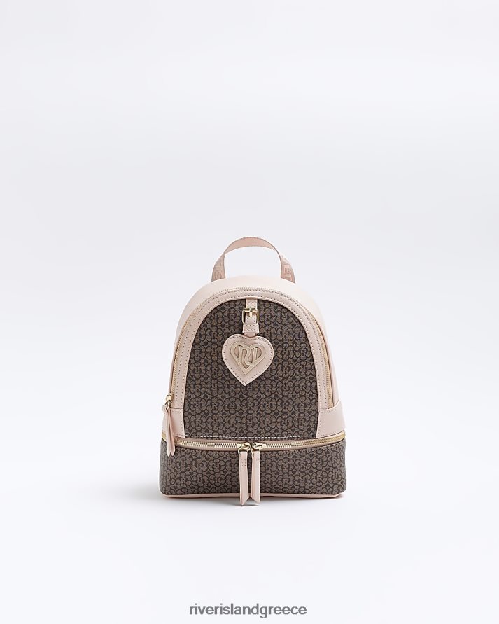 River Island αξεσουάρ καφέ κορίτσια σακίδιο πλάτης g ri floral μονόγραμμα B6N8X6217