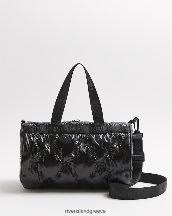 River Island αξεσουάρ μαύρος κορίτσια g ri ανάγλυφη τσάντα holdall B6N8X6387