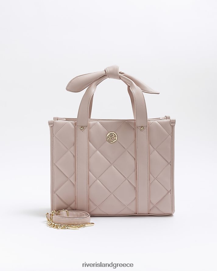 River Island αξεσουάρ ροζ κορίτσια g καπιτονέ τσάντα shopper B6N8X6303