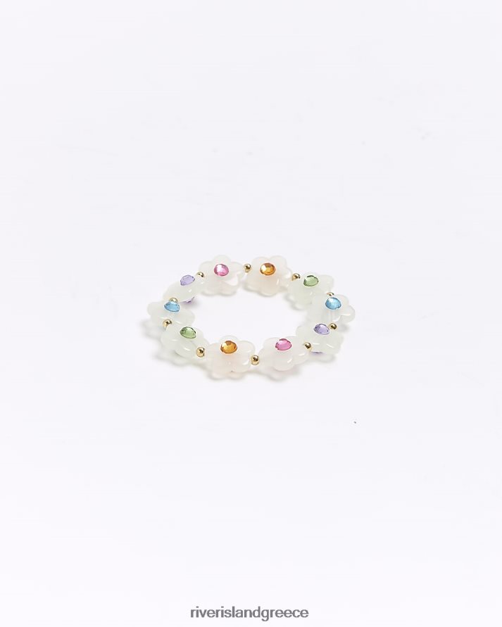 River Island αξεσουάρ άσπρο κορίτσια g βραχιόλι γούρι λουλουδιών B6N8X6398