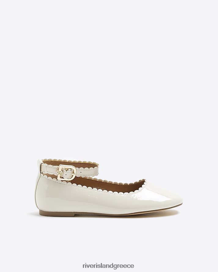 River Island είδη υπόδησης κρέμα κορίτσια g patent παπούτσια μπαλαρίνας χτένι B6N8X3314