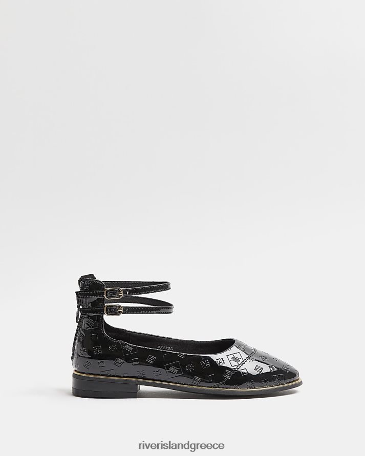 River Island είδη υπόδησης μαύρος κορίτσια Παπούτσια μπαλαρίνας g pu ri monogram B6N8X6381