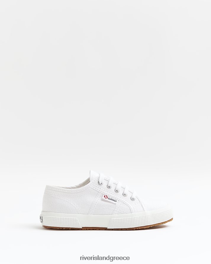 River Island είδη υπόδησης άσπρο κορίτσια g σούπεργκα κορδόνια σε καμβά B6N8X3457