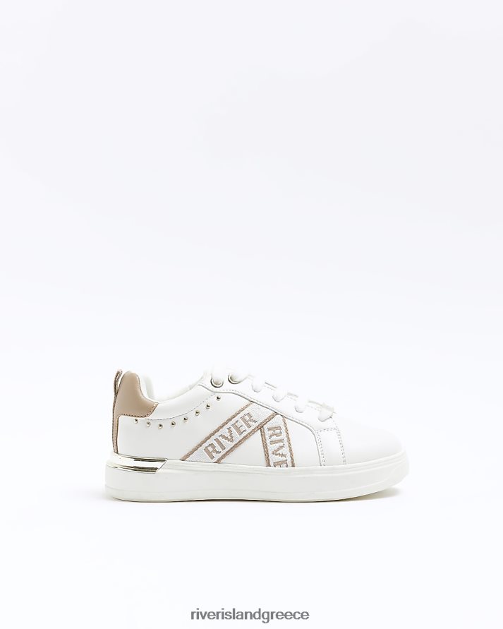 River Island είδη υπόδησης άσπρο κορίτσια g με καρφιά εκπαιδευτές B6N8X6278
