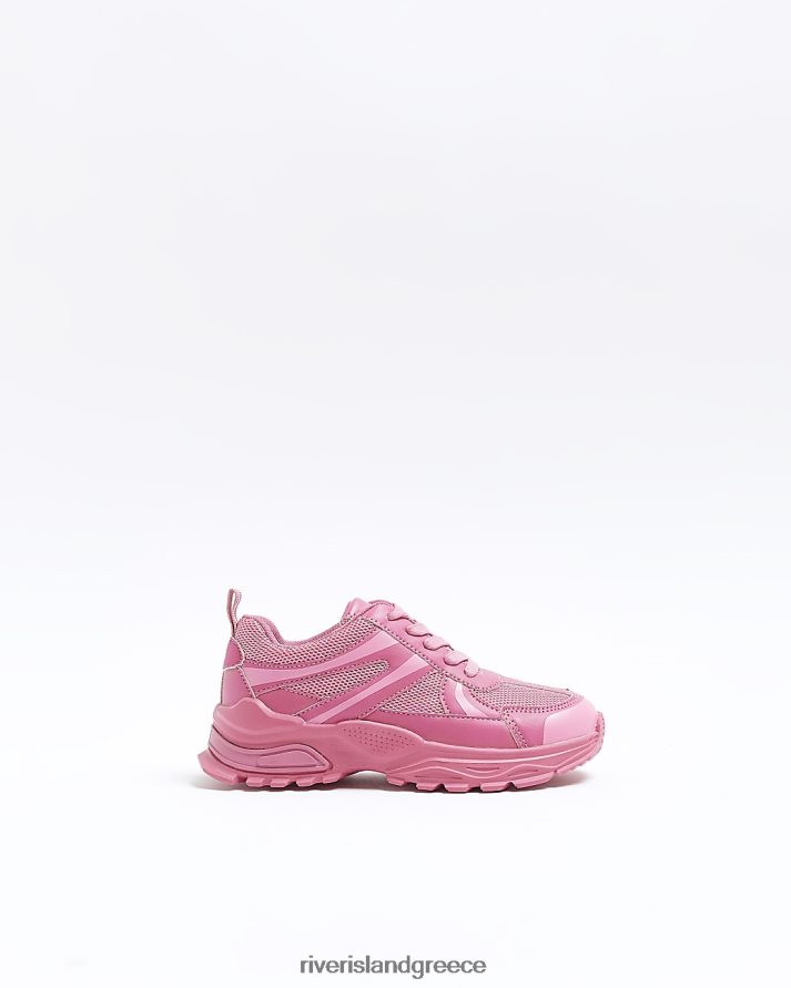 River Island είδη υπόδησης ροζ κορίτσια g mesh χοντροκομμένα εκπαιδευτικά B6N8X6264
