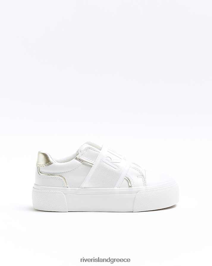 River Island είδη υπόδησης άσπρο κορίτσια g slip στα trainers B6N8X6133