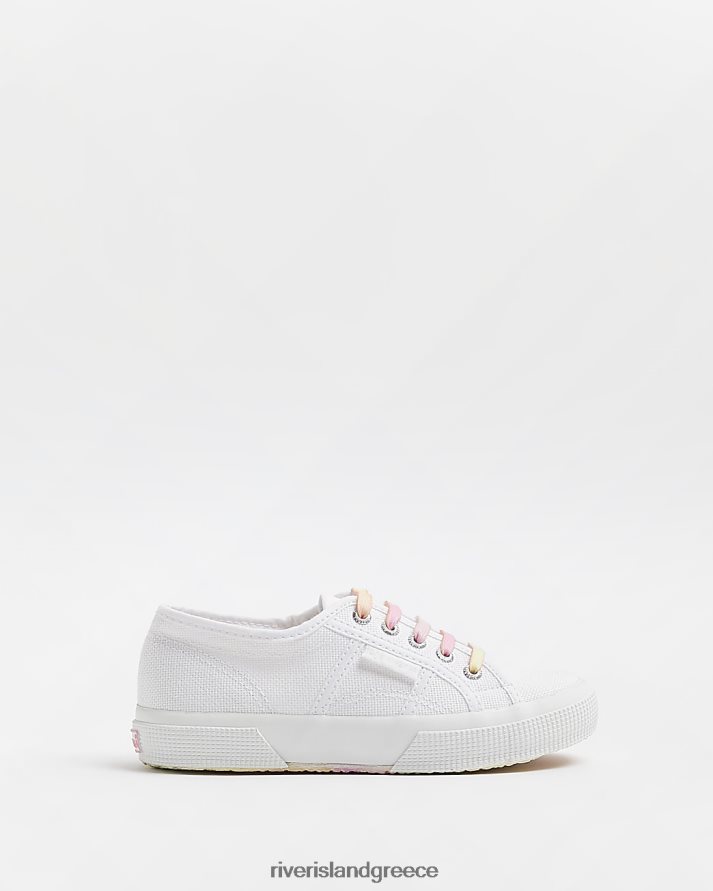 River Island είδη υπόδησης άσπρο κορίτσια g superga κορδόνια ουράνιο τόξο B6N8X3459