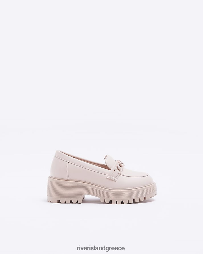 River Island είδη υπόδησης ροζ κορίτσια g pu αλυσίδες loafers B6N8X6338