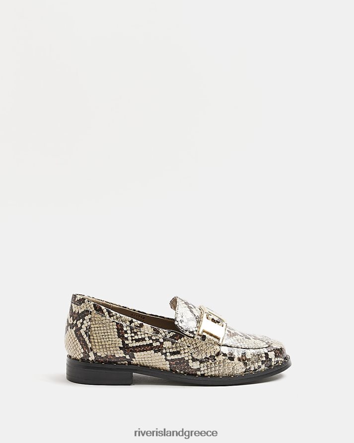 River Island είδη υπόδησης καφέ κορίτσια g snaffle loafers B6N8X3413
