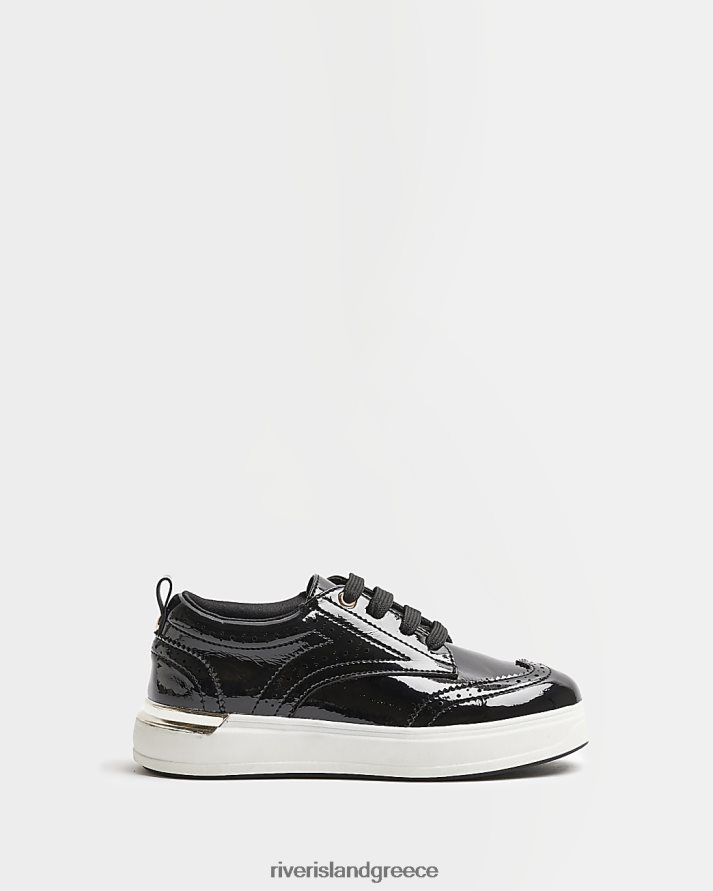 River Island είδη υπόδησης μαύρος κορίτσια g lace up brogues B6N8X6378