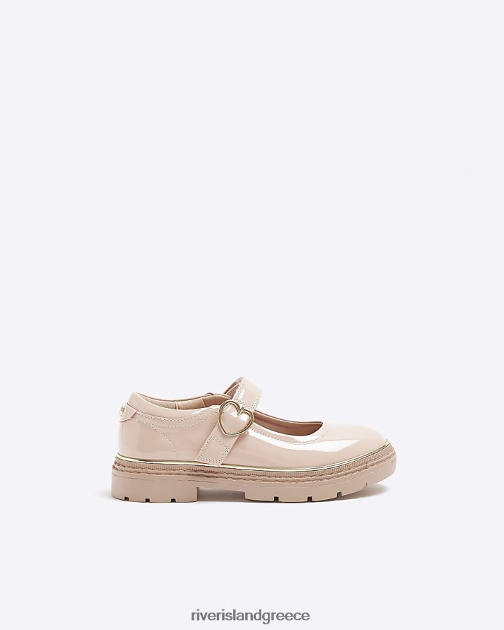 River Island είδη υπόδησης ροζ κορίτσια g καρδιά πόρπη mary jane παπούτσια B6N8X3210