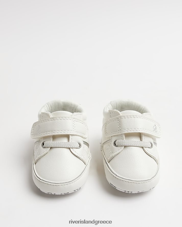 River Island είδη υπόδησης άσπρο κορίτσια bb velcro lace up trainers B6N8X6597