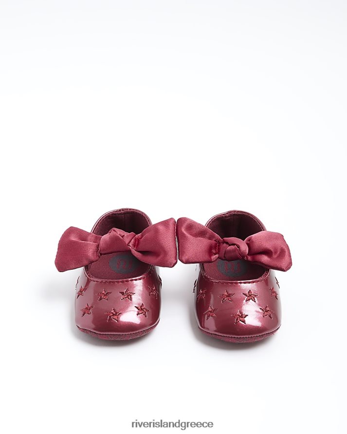 River Island είδη υπόδησης το κόκκινο κορίτσια bg patent bow παπούτσια B6N8X6550
