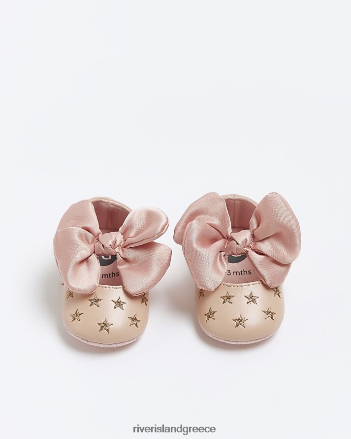 River Island είδη υπόδησης ροζ κορίτσια παπούτσι φιόγκου bg star B6N8X6654