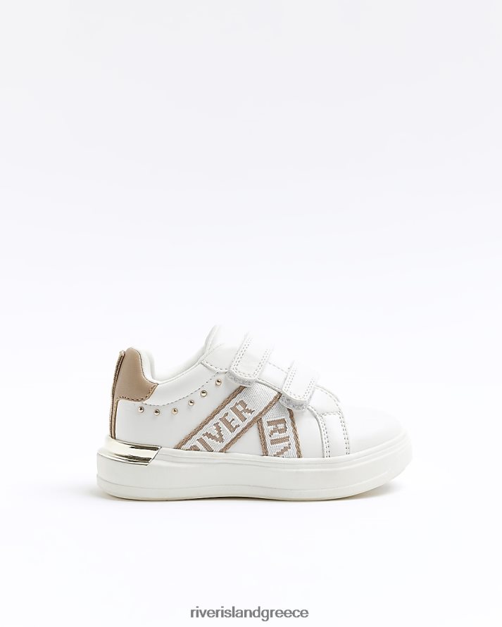 River Island είδη υπόδησης άσπρο κορίτσια mg με καρφιά εκπαιδευτές B6N8X6664