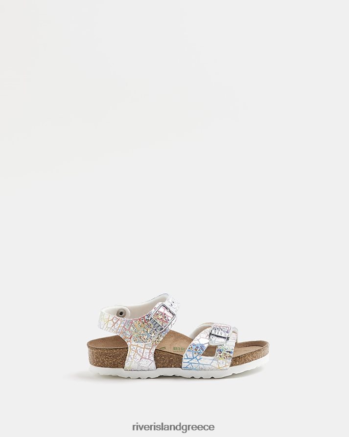 River Island είδη υπόδησης άσπρο κορίτσια mg birkenstock ολόγραμμα σανδάλια B6N8X3603