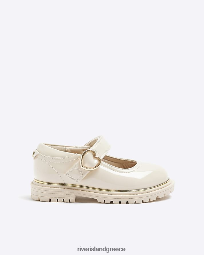 River Island είδη υπόδησης κρέμα κορίτσια mg πόρπη καρδιά mary jane παπούτσια B6N8X3506