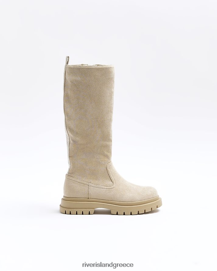 River Island είδη υπόδησης μπεζ κορίτσια g μπότες από σουέντ B6N8X6143