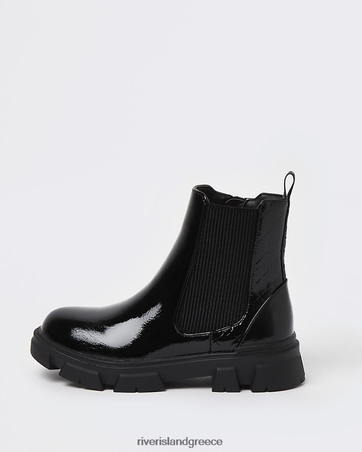River Island είδη υπόδησης μαύρος κορίτσια g patent μποτάκια B6N8X6376