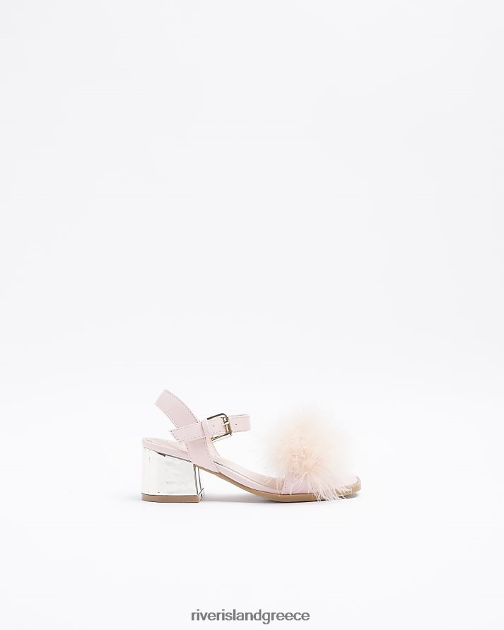 River Island είδη υπόδησης ροζ κορίτσια g αφράτα πέδιλα με τακούνι B6N8X6362