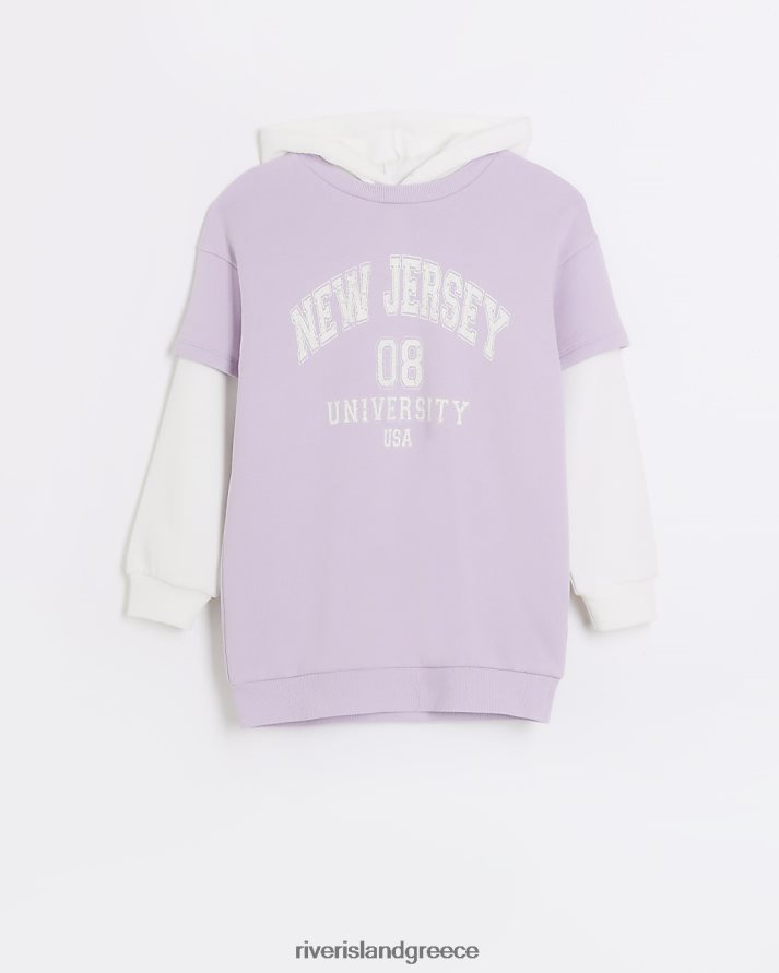 River Island ενδύματα μωβ κορίτσια g γραφικό 2 σε 1 κουκούλα B6N8X6043
