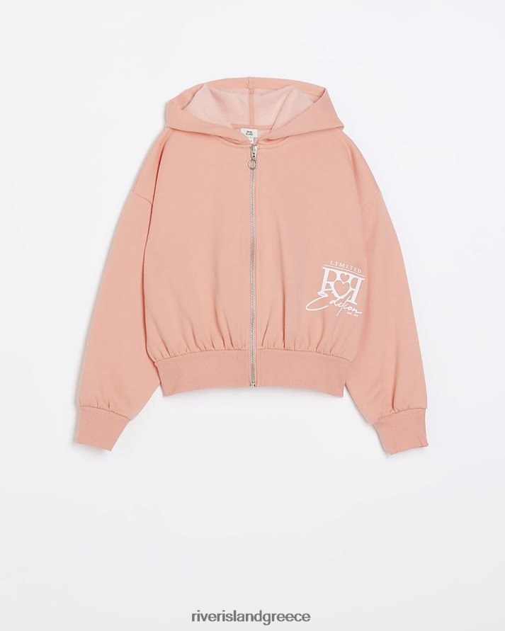 River Island ενδύματα κοράλλι κορίτσια g κλείσιμο με φερμουάρ με κουκούλα B6N8X3291