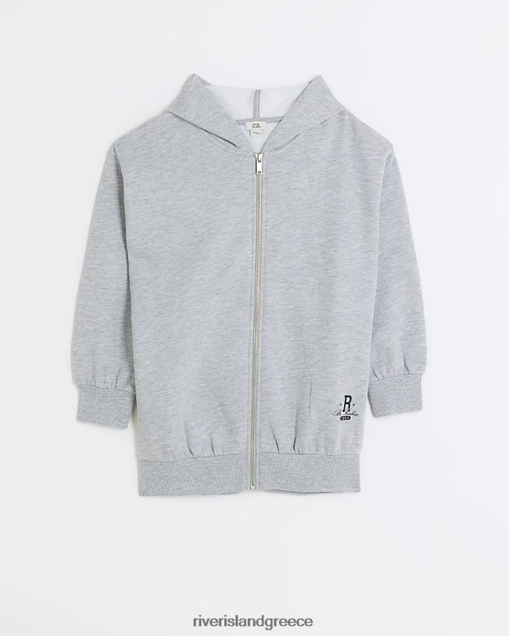 River Island ενδύματα γκρί κορίτσια g φούτερ με φερμουάρ B6N8X3351