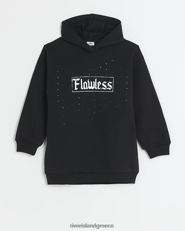 River Island ενδύματα μαύρος κορίτσια g διακοσμημένη κουκούλα B6N8X6149