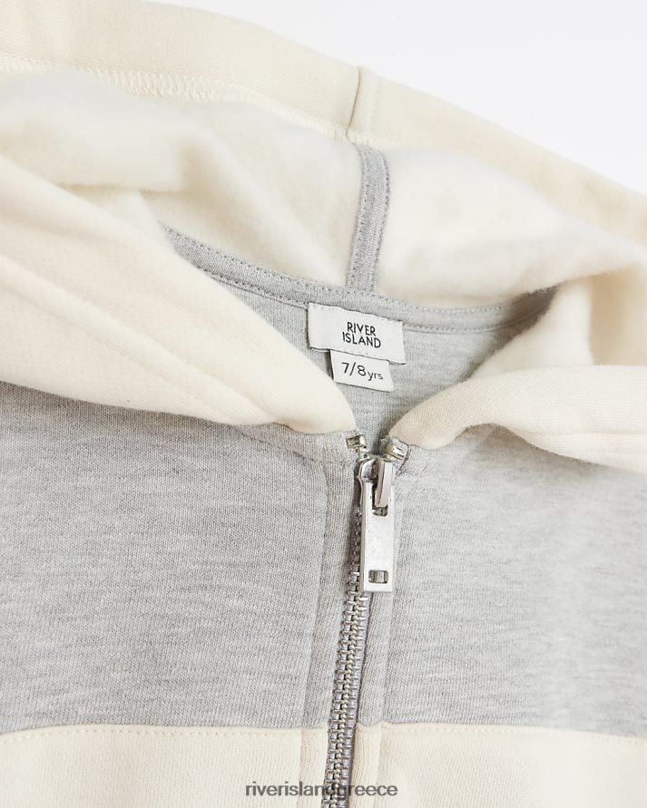River Island ενδύματα γκρί κορίτσια g color block με κουκούλα με φερμουάρ B6N8X6298