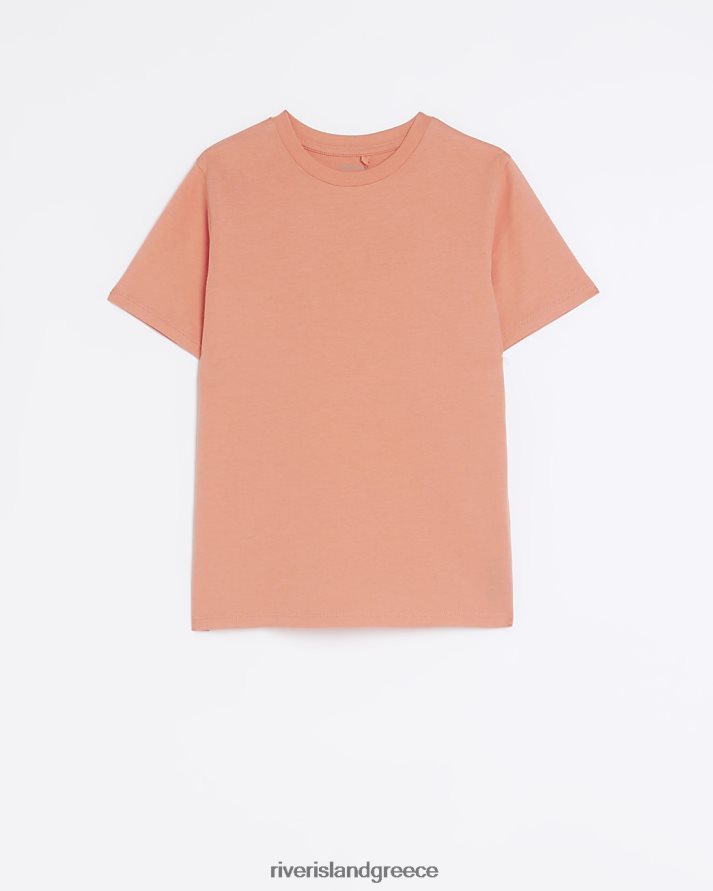 River Island ενδύματα κοράλλι κορίτσια απλό κοντομάνικο μπλουζάκι B6N8X6325