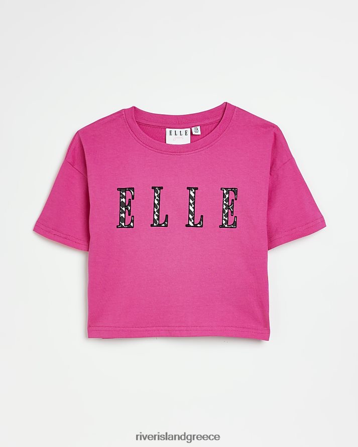 River Island ενδύματα ροζ κορίτσια T-shirt με κομμένο λογότυπο g elle B6N8X3451