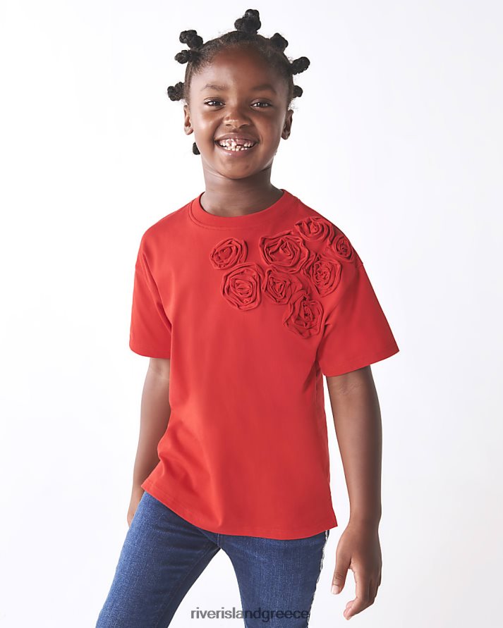 River Island ενδύματα το κόκκινο κορίτσια g κορσάζ μπλουζάκι B6N8X3239