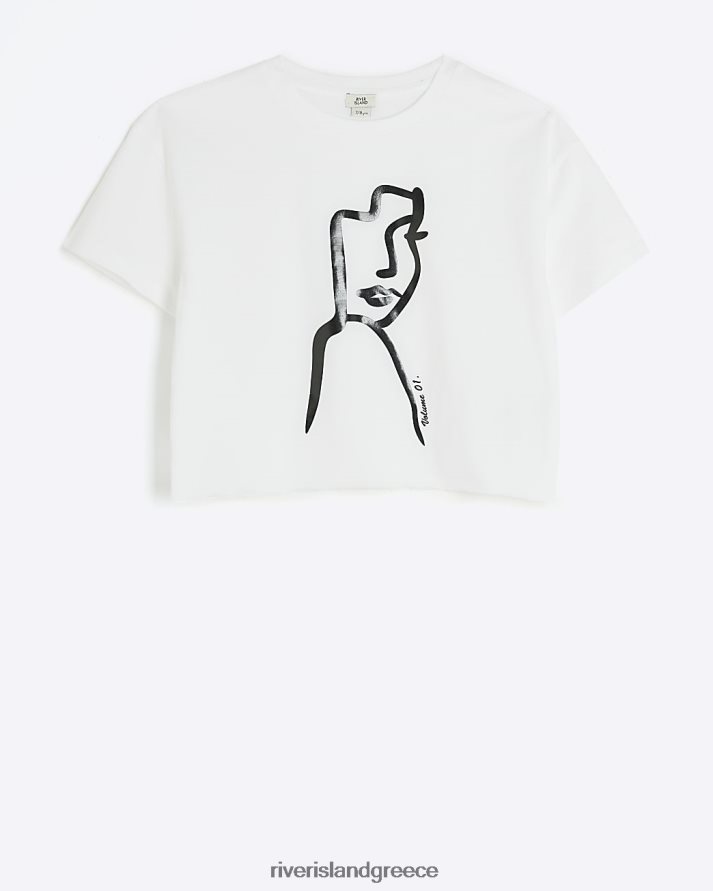 River Island ενδύματα άσπρο κορίτσια g γραφικό μπλουζάκι B6N8X6038