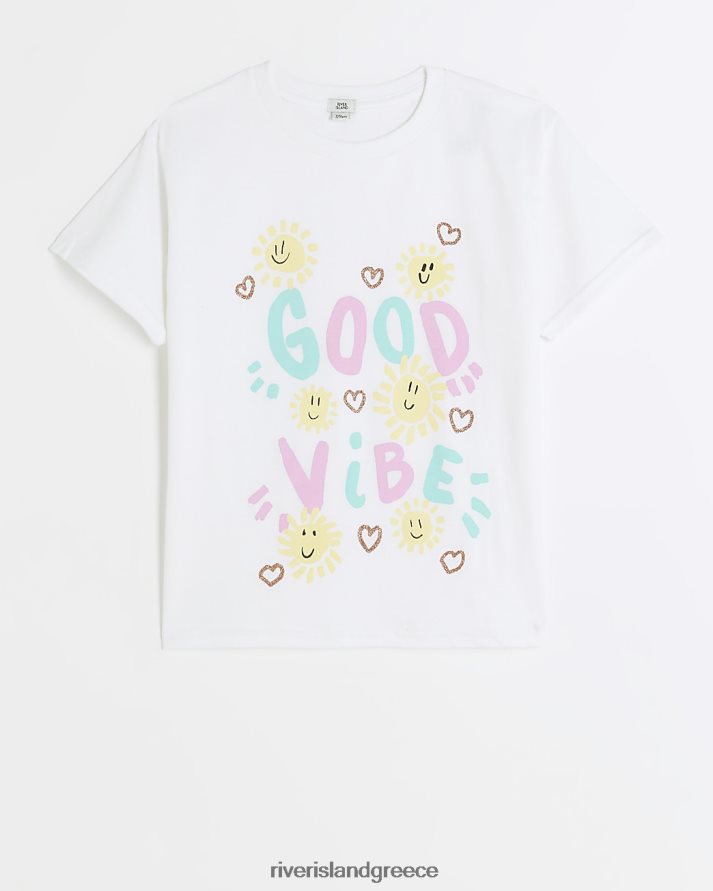 River Island ενδύματα άσπρο κορίτσια g γραφικό μπλουζάκι B6N8X6046