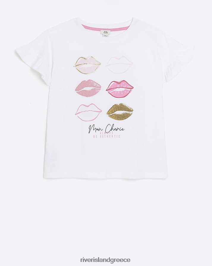River Island ενδύματα άσπρο κορίτσια g γραφικό μπλουζάκι B6N8X6178