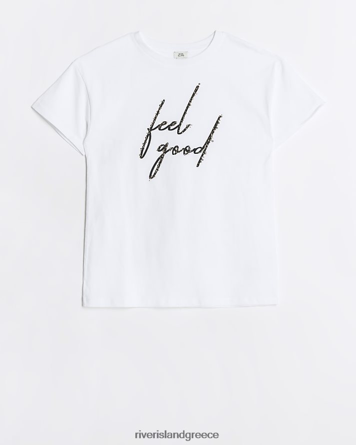 River Island ενδύματα άσπρο κορίτσια g διακοσμημένο μπλουζάκι B6N8X6180