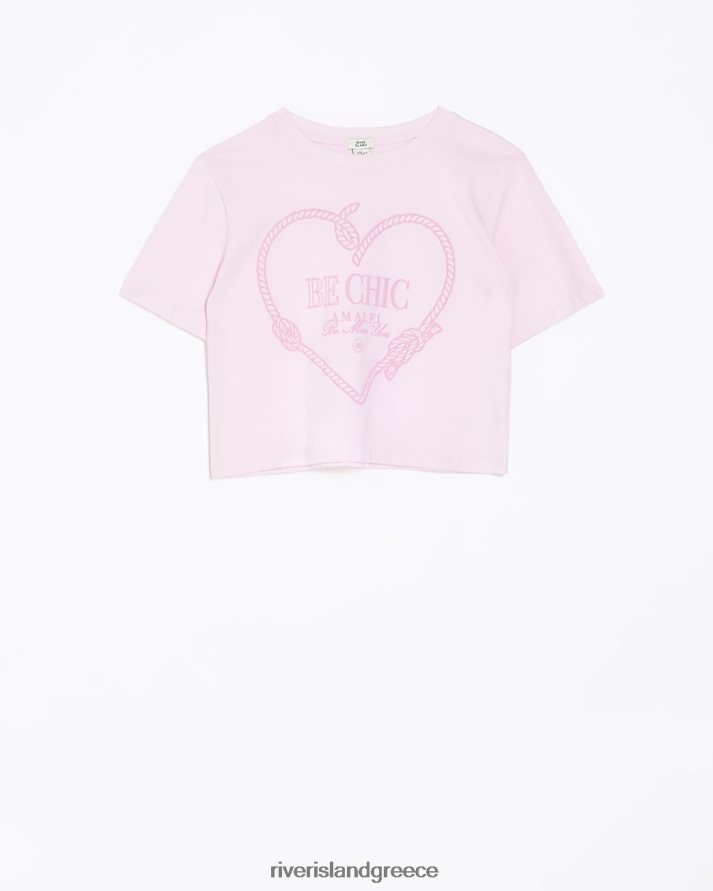 River Island ενδύματα ροζ κορίτσια g κεντημένο μπλουζάκι B6N8X6276