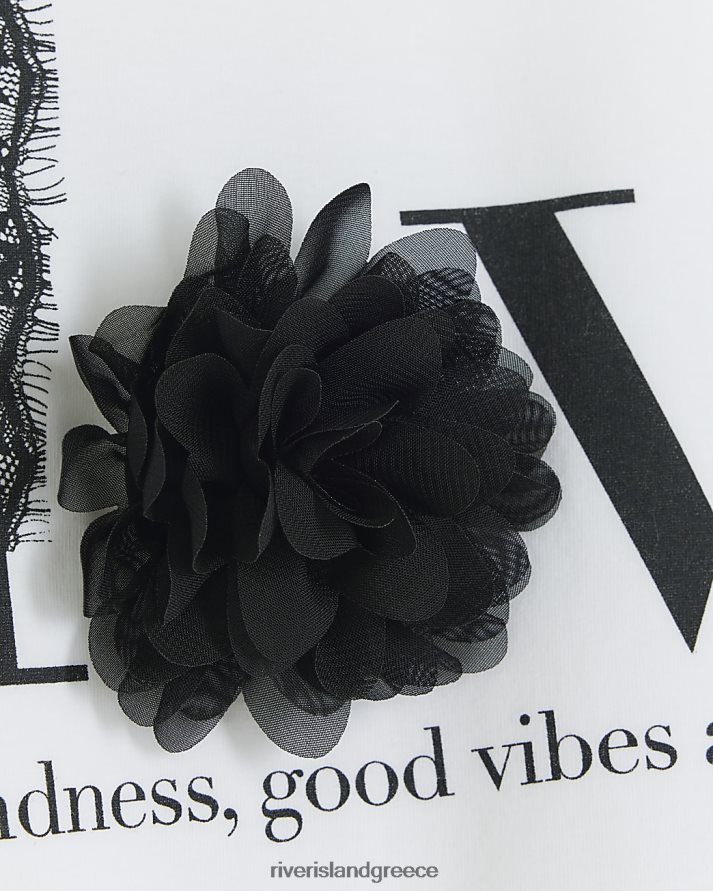 River Island ενδύματα άσπρο κορίτσια g corsage love t-shirt B6N8X6093