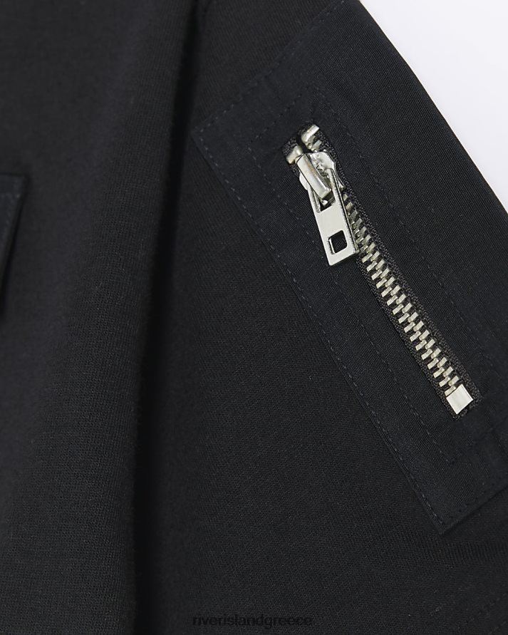 River Island ενδύματα μαύρος κορίτσια g cropped cinched cargo t-shirt B6N8X3260