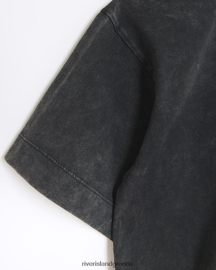 River Island ενδύματα γκρί κορίτσια g foil graphic crop t-shirt B6N8X6323