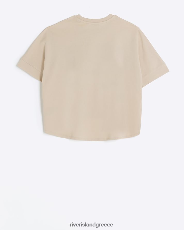 River Island ενδύματα καφέ κορίτσια g new york crop t-shirt B6N8X3257