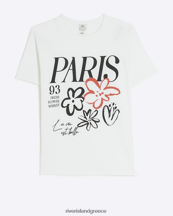 River Island ενδύματα άσπρο κορίτσια g paris floral t-shirt B6N8X6229