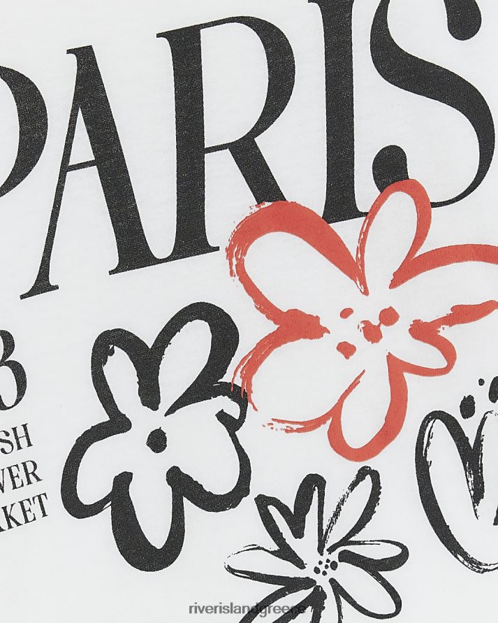 River Island ενδύματα άσπρο κορίτσια g paris floral t-shirt B6N8X6229