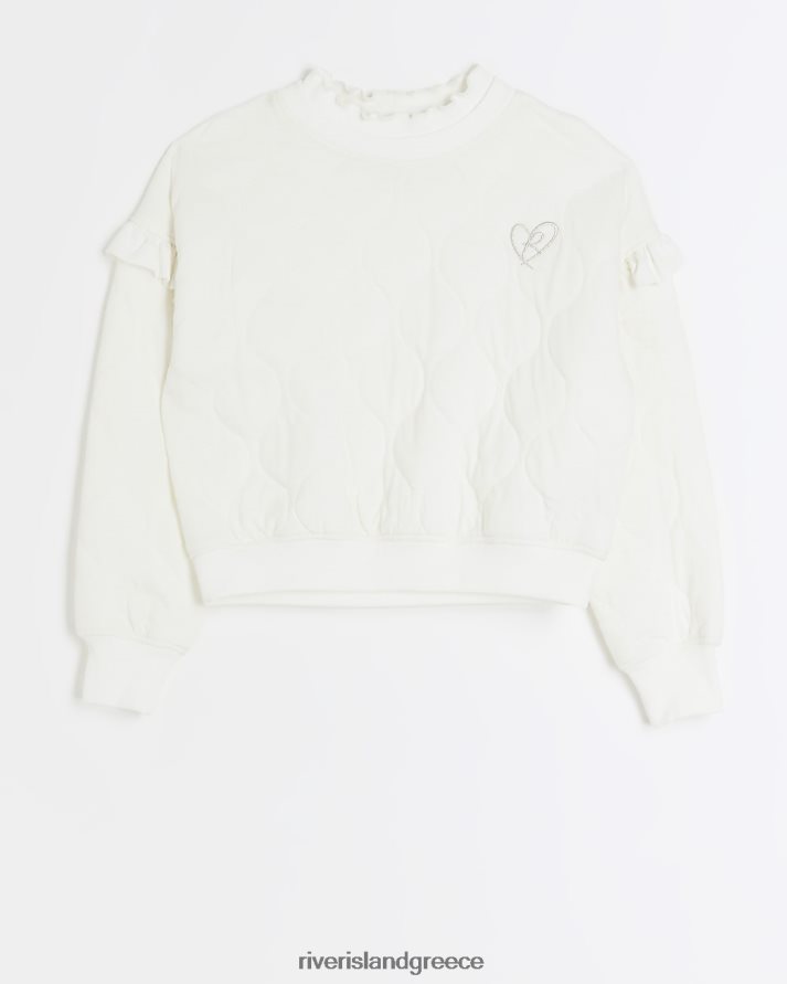 River Island ενδύματα κρέμα κορίτσια g καπιτονέ φούτερ B6N8X6044