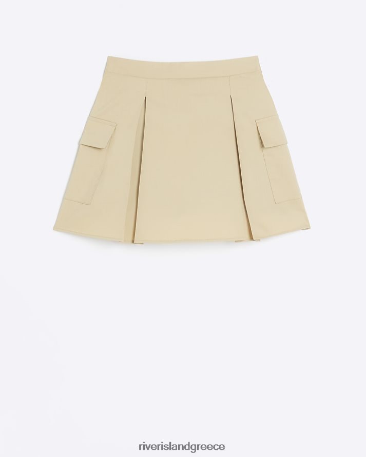 River Island ενδύματα μπεζ κορίτσια ζ πλισέ cargo φούστα B6N8X6234