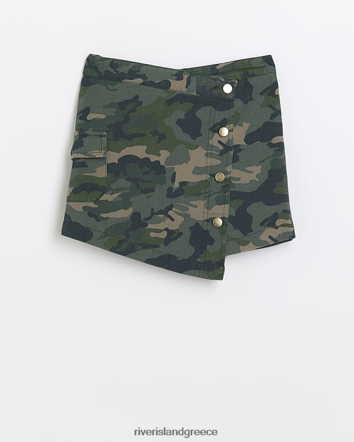 River Island ενδύματα πράσινος κορίτσια g cargo camo wrap φούστα B6N8X6318