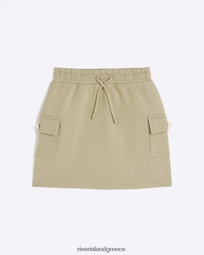 River Island ενδύματα χακί κορίτσια g cargo pull on skirt B6N8X3248