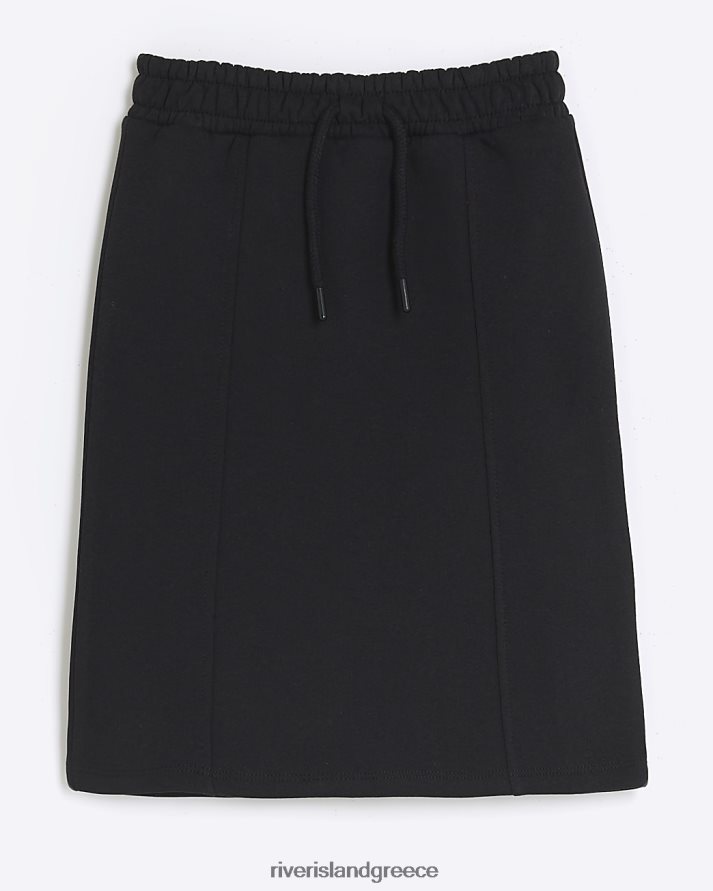 River Island ενδύματα μαύρος κορίτσια g pull on jersey midi φούστα B6N8X3271