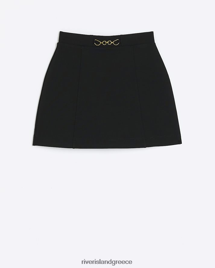 River Island ενδύματα μαύρος κορίτσια g λεπτομέρεια snaffle μια φούστα σε γραμμή B6N8X6251